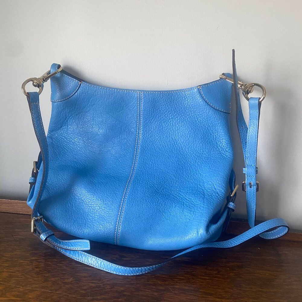 Dooney & Bourke Blue Leather Hobo Bag Purse - Picture 2 of 9